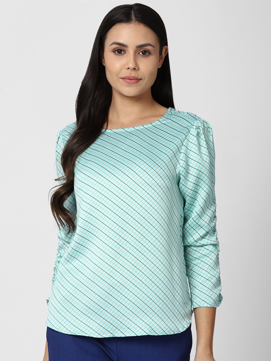 Van Heusen Woman Green Striped Top
