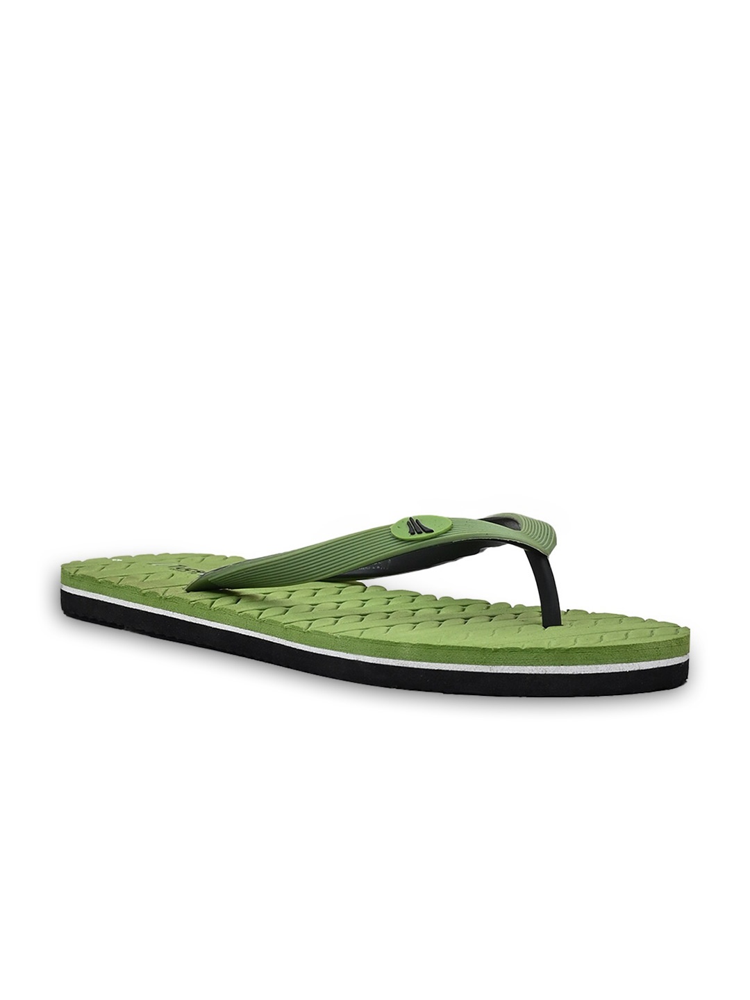 

Tucson Women Olive Green & Black Rubber Slip-On Flip Flop