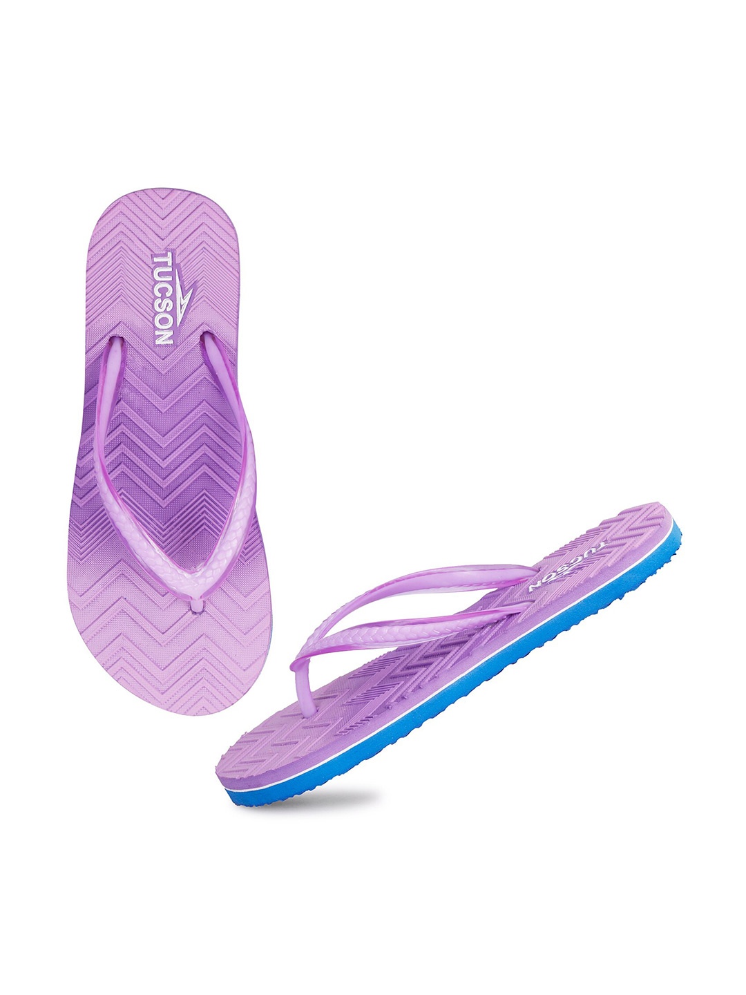 

Tucson Women Purple & Blue Textured Rubber Thong Flip-Flops