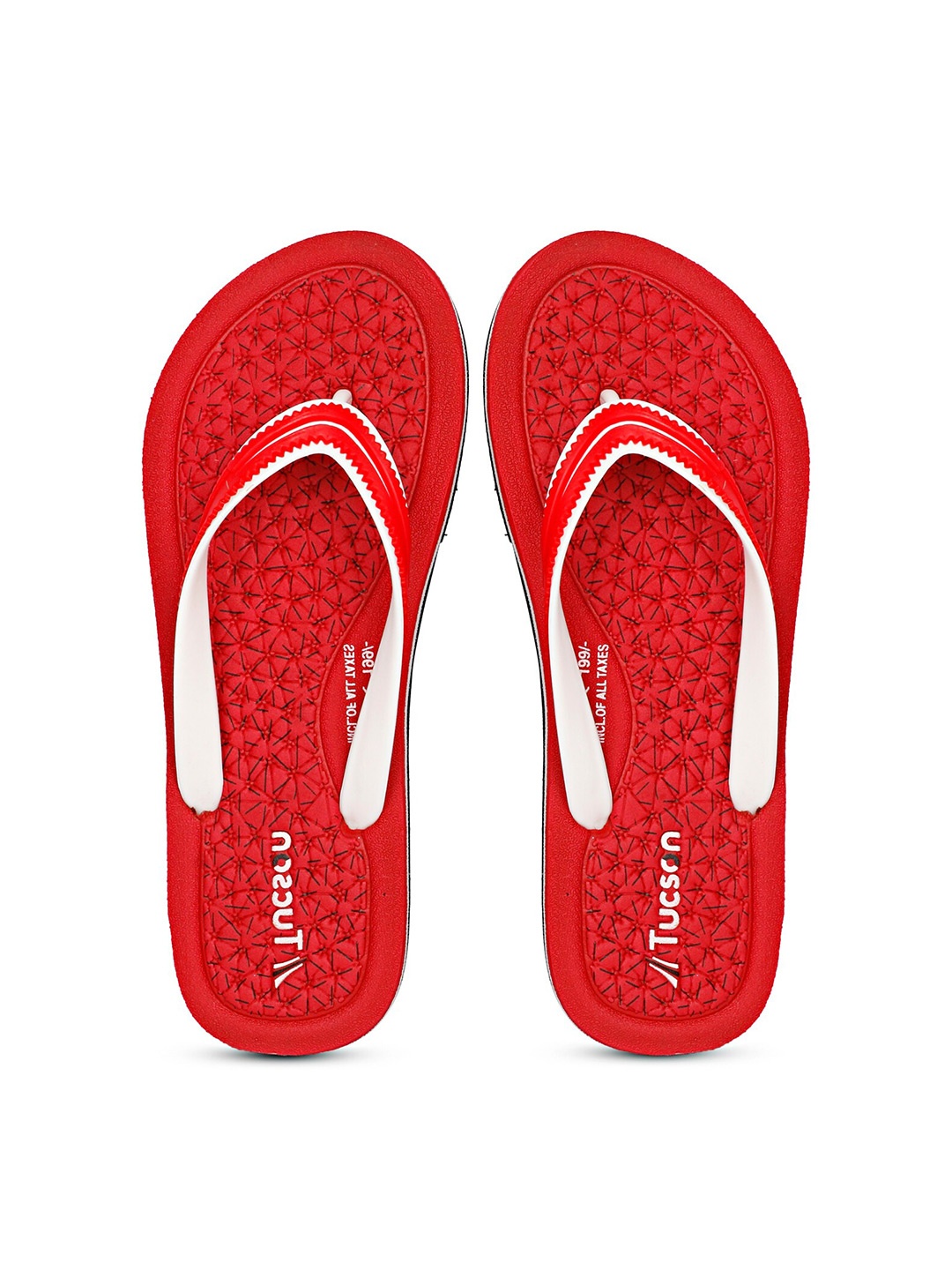 

Tucson Women Red & White Rubber Thong Flip-Flops