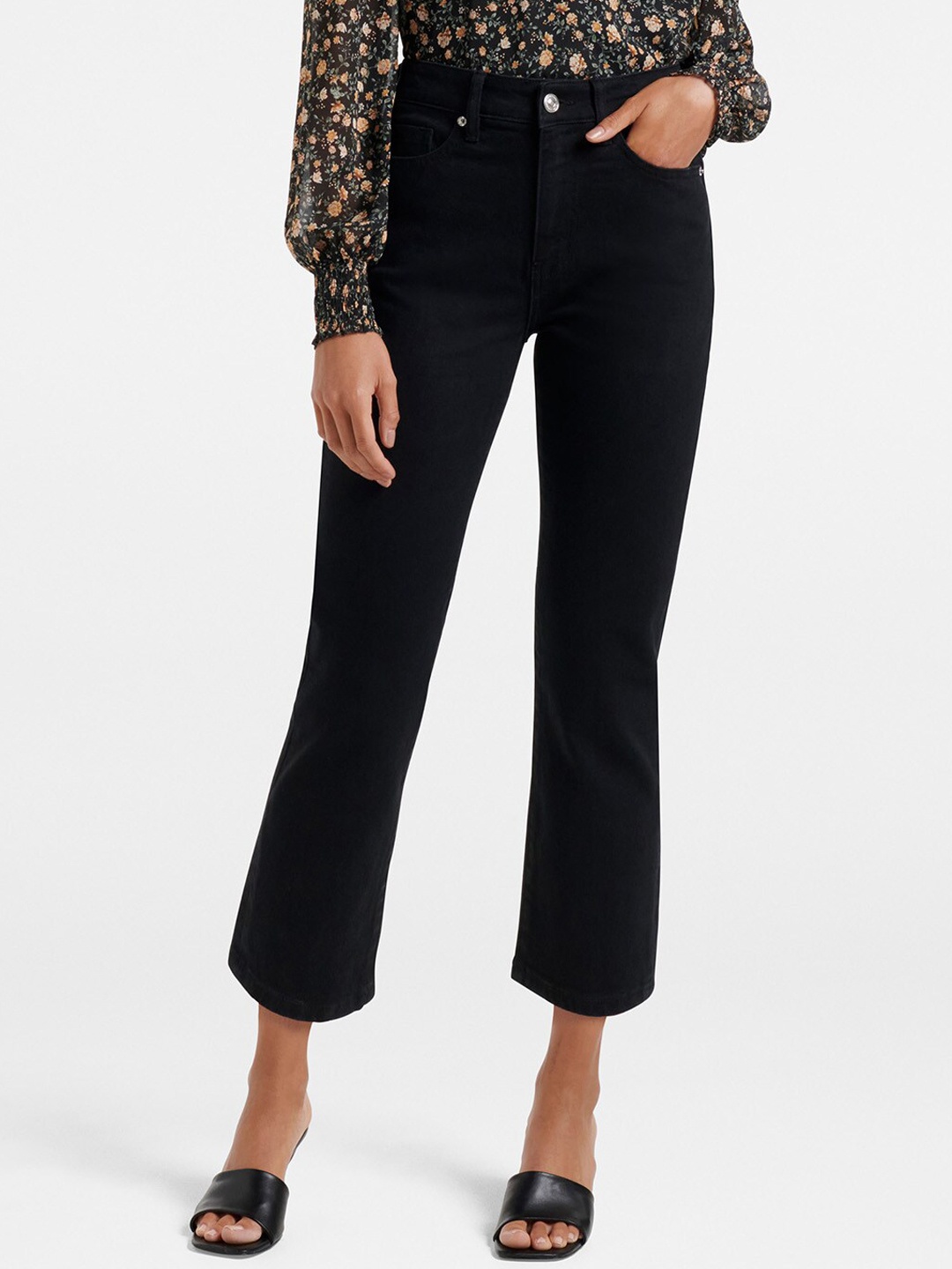 

Forever New Women Black Slim Fit High-Rise Jeans
