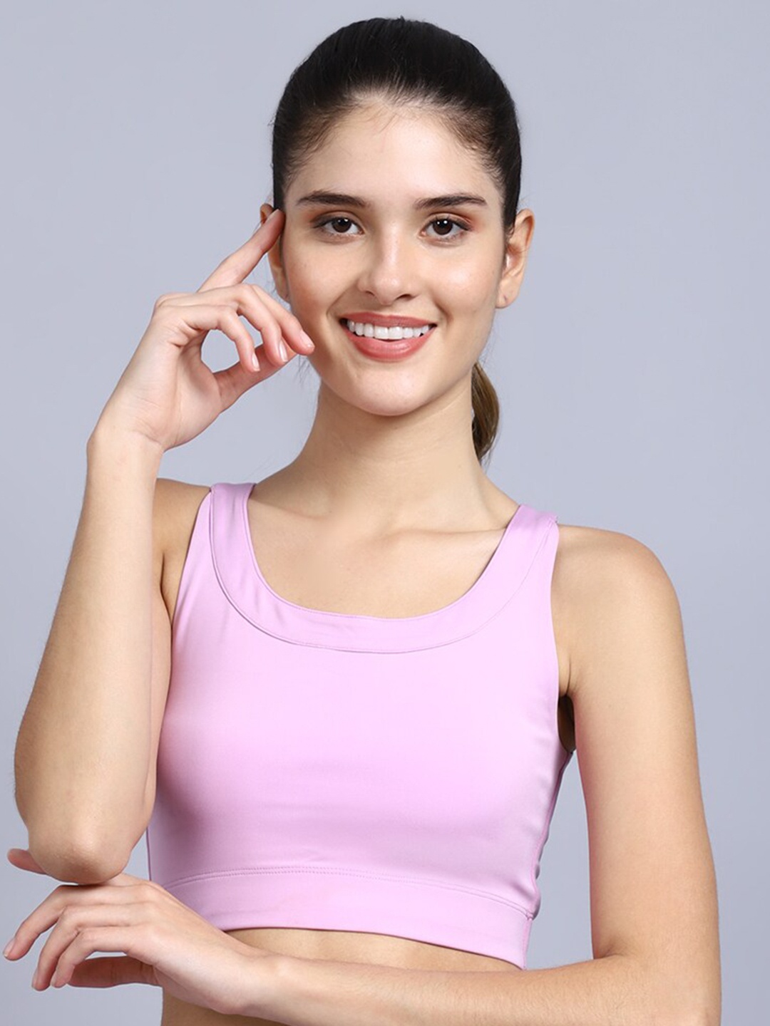 

PERFKT-U Purple Solid Non Padded Anti Microbial Workout Bra