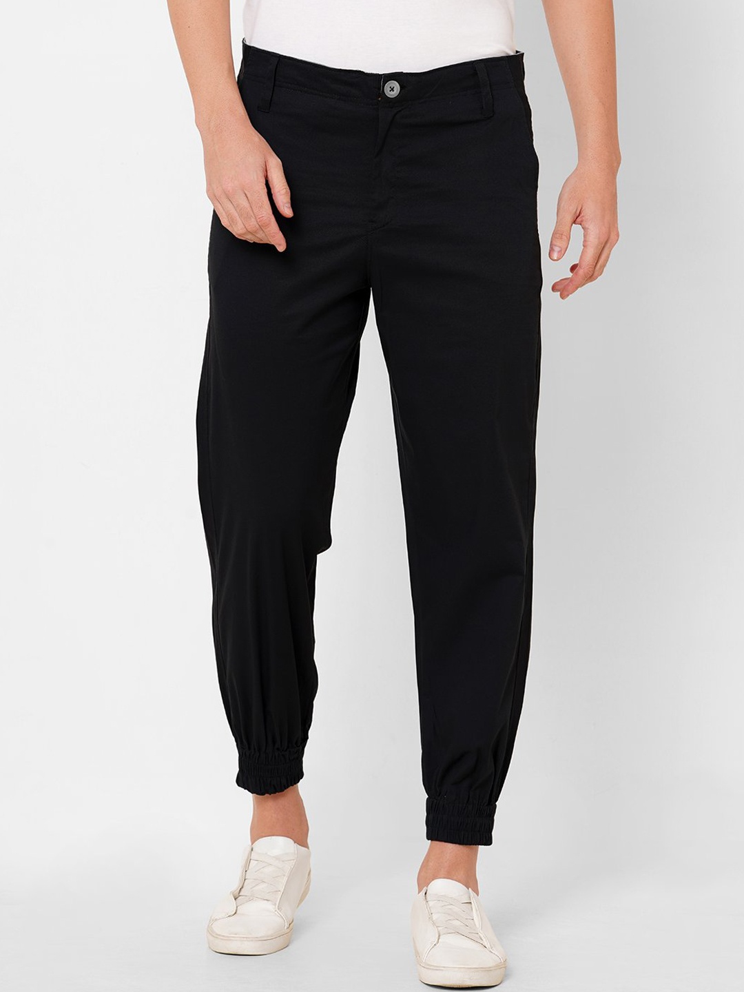 

LBEE Men Black Solid Cotton Track Pants