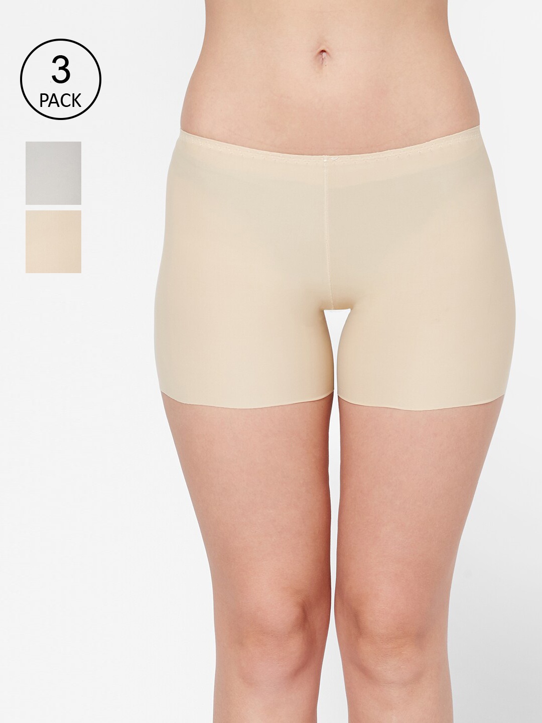 FashionRack Women Pack of 3 Boyshorts Briefs 8276/346_SSW, Beige
