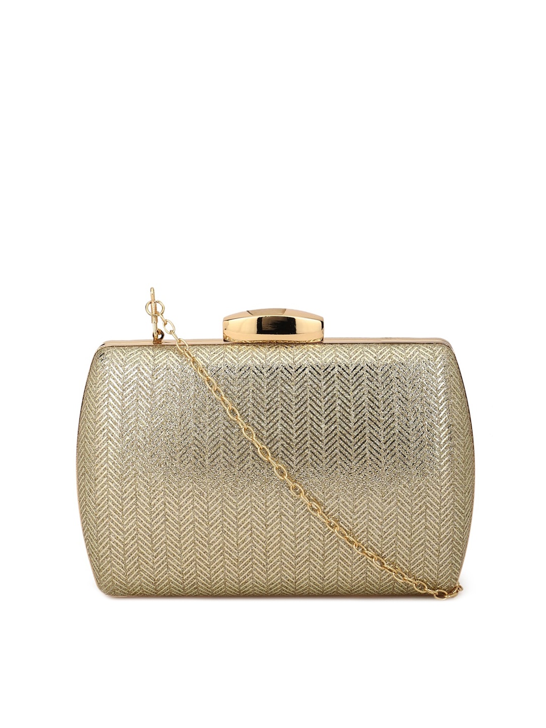 

Allen Solly Gold-Toned Textured PU Bucket Sling Bag with Cut Work