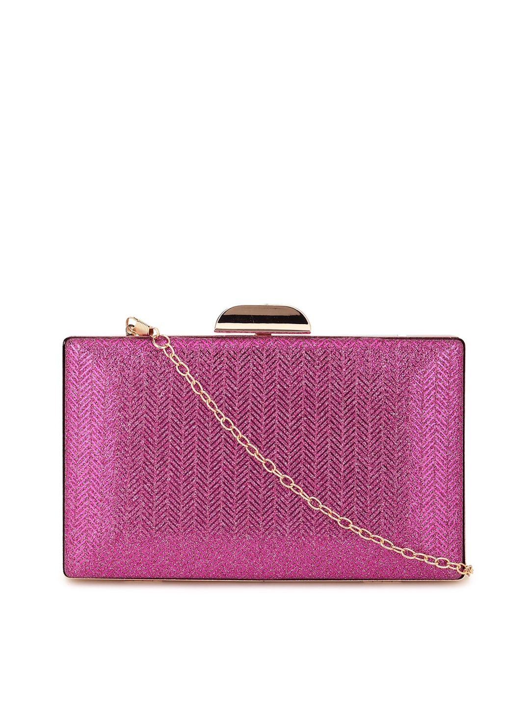

Allen Solly Purple Textured Cut Work Box Clutch