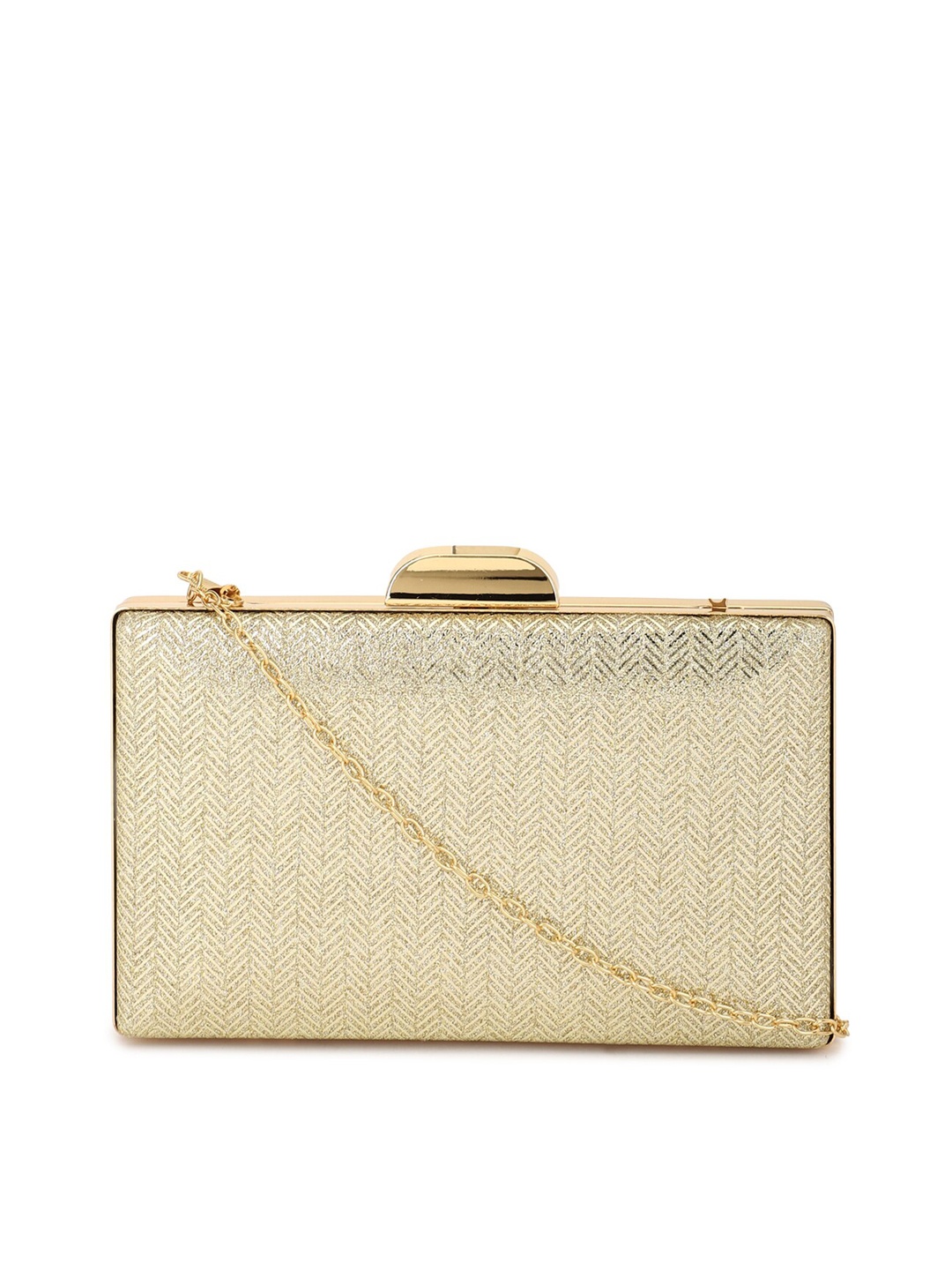 

Allen Solly Gold-Toned PU Structured Handheld Bag