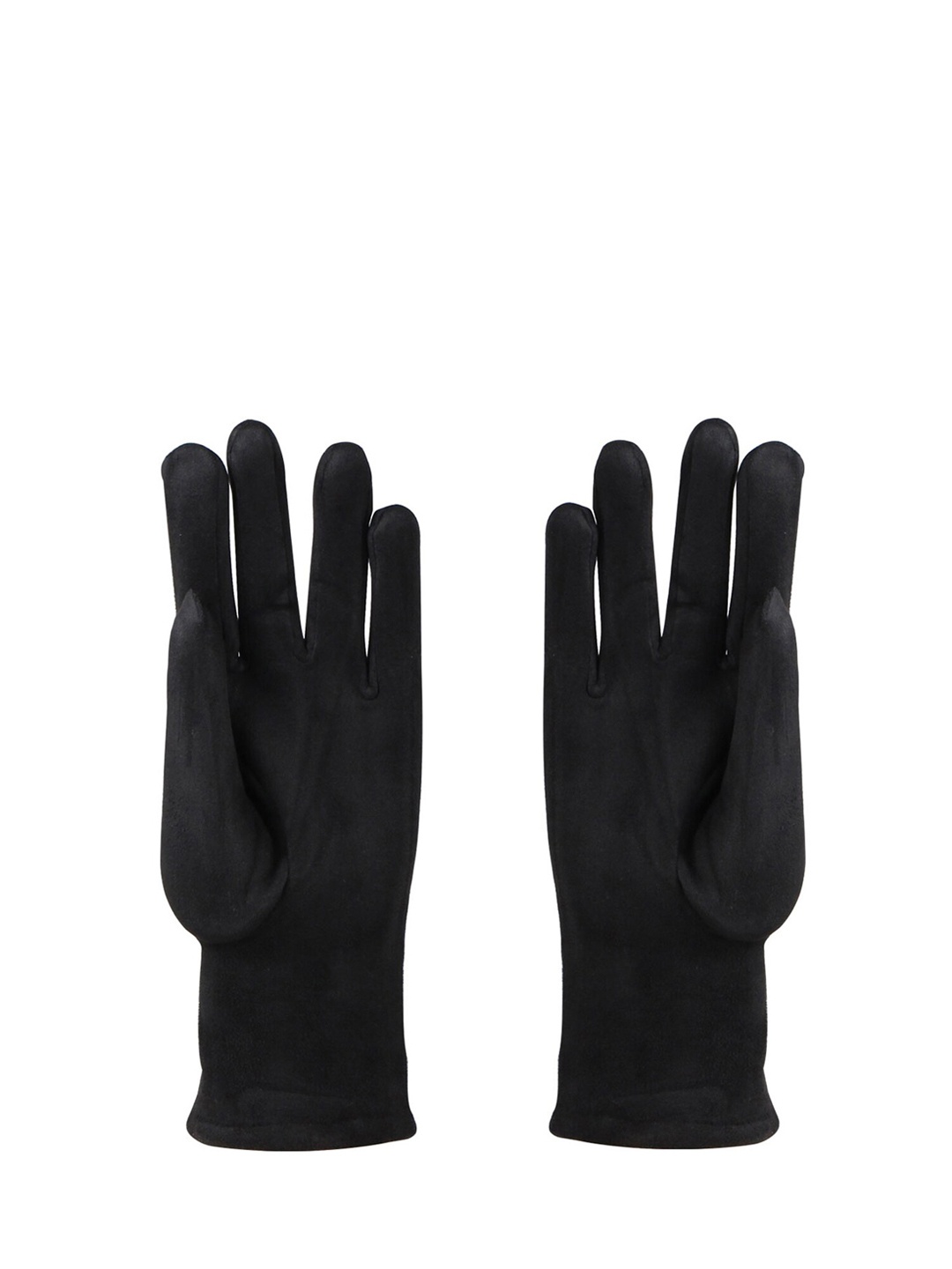 

Bonjour Women Black Solid Winter Gloves