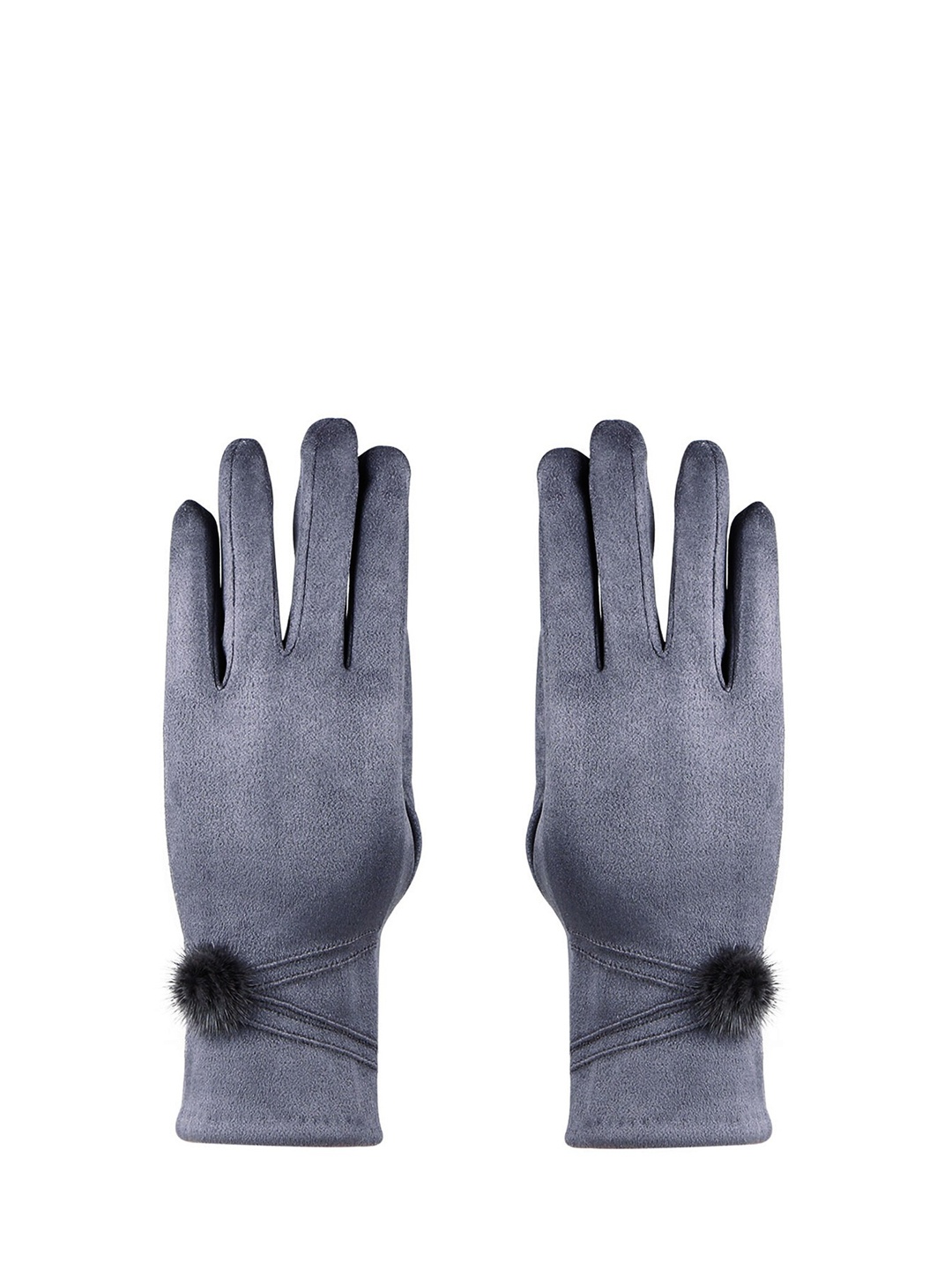 

Bonjour Women Grey Solid Winter Gloves