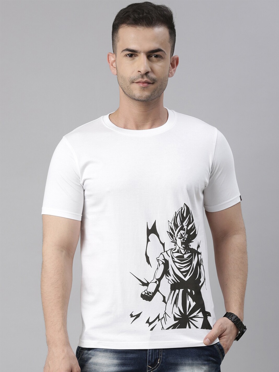 

Bushirt Men White Printed T-shirt