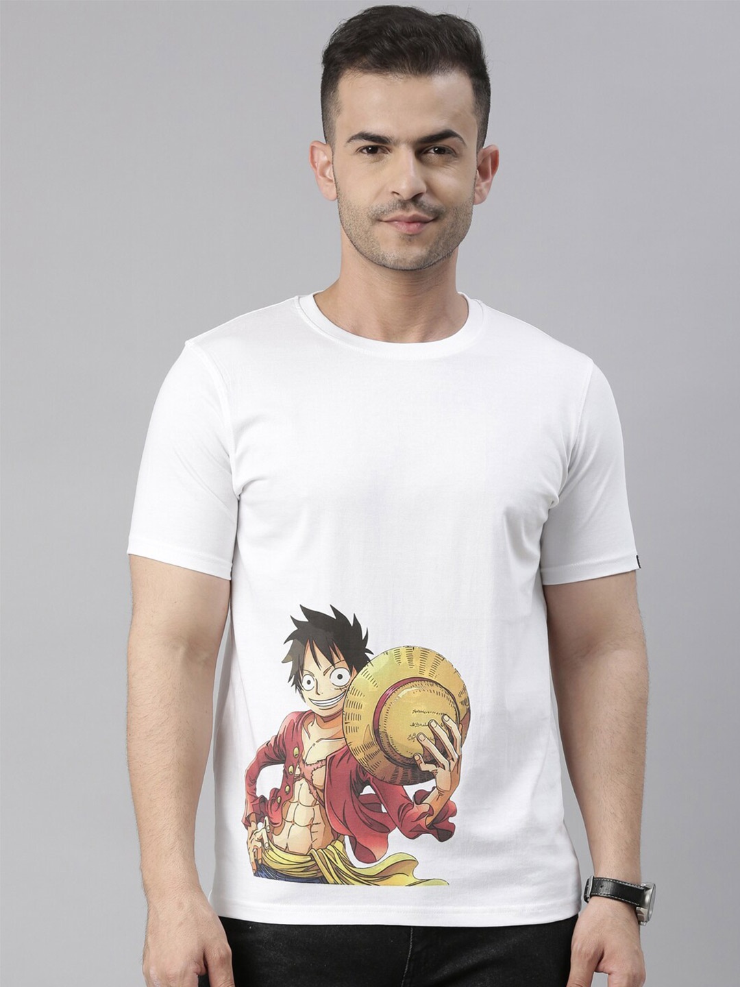 Bushirt Men White Printed T-shirt