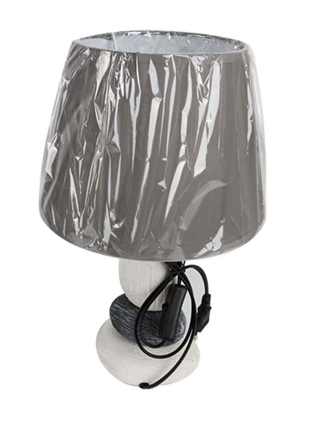 

MARKET99 Grey Solid Ceramic Traditional Table Lamp With Shade