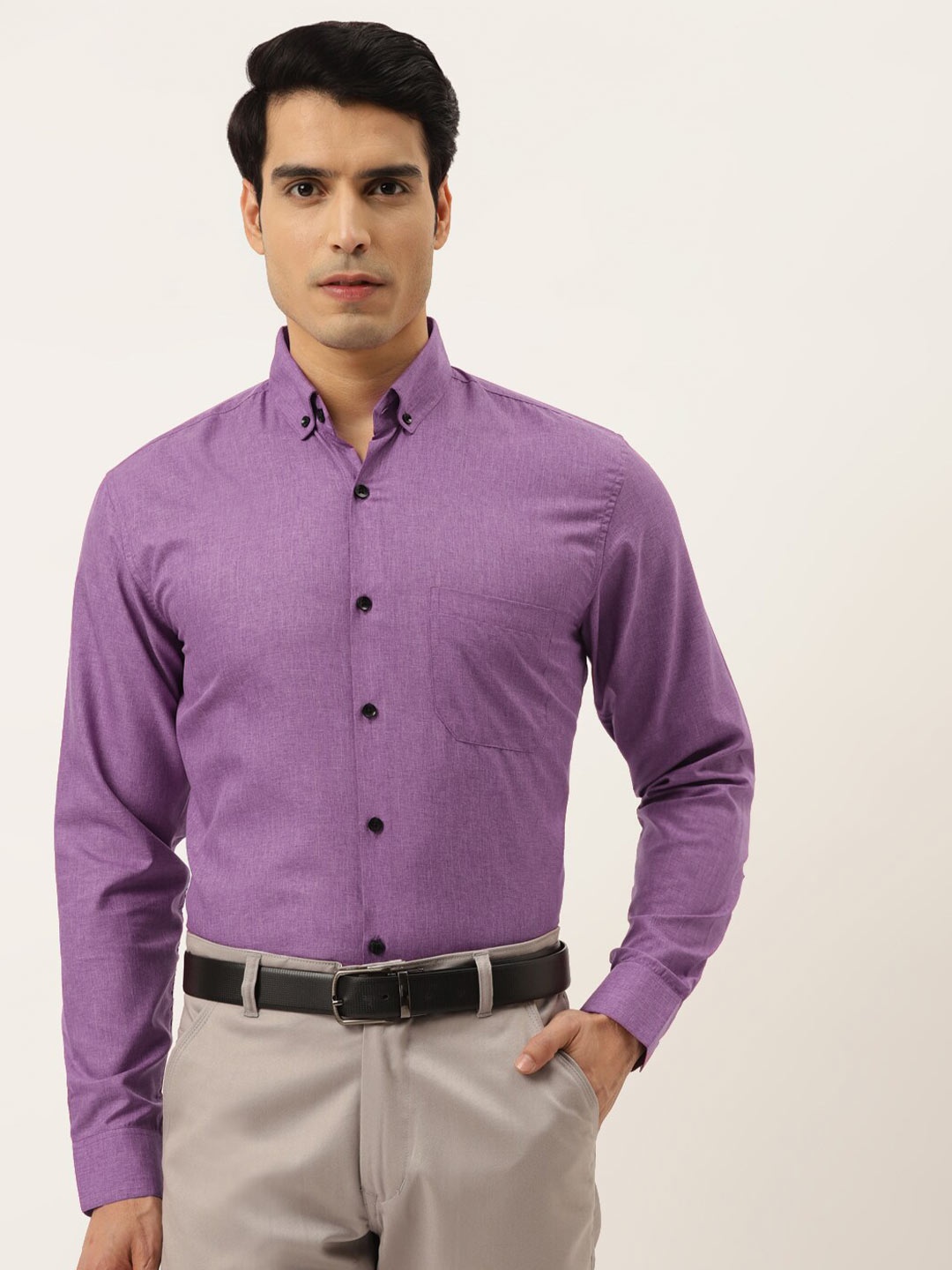 

JAINISH Men Cotton Purple Comfort Formal Shirt