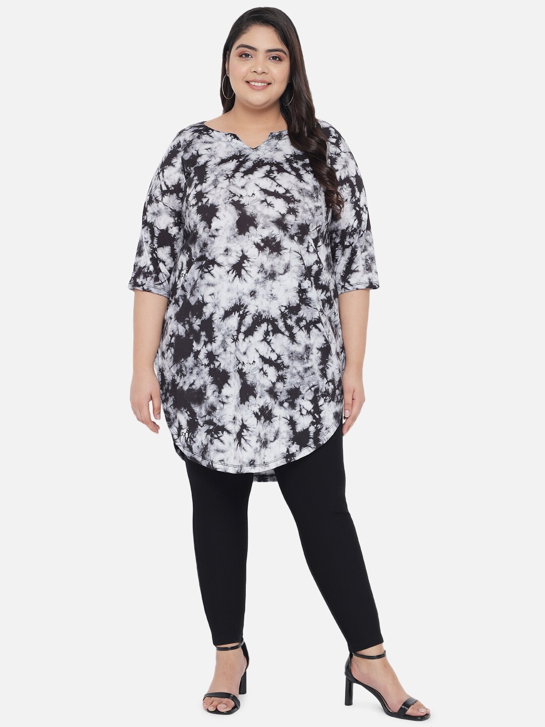 

Amydus Black & White Cotton Printed Tunic