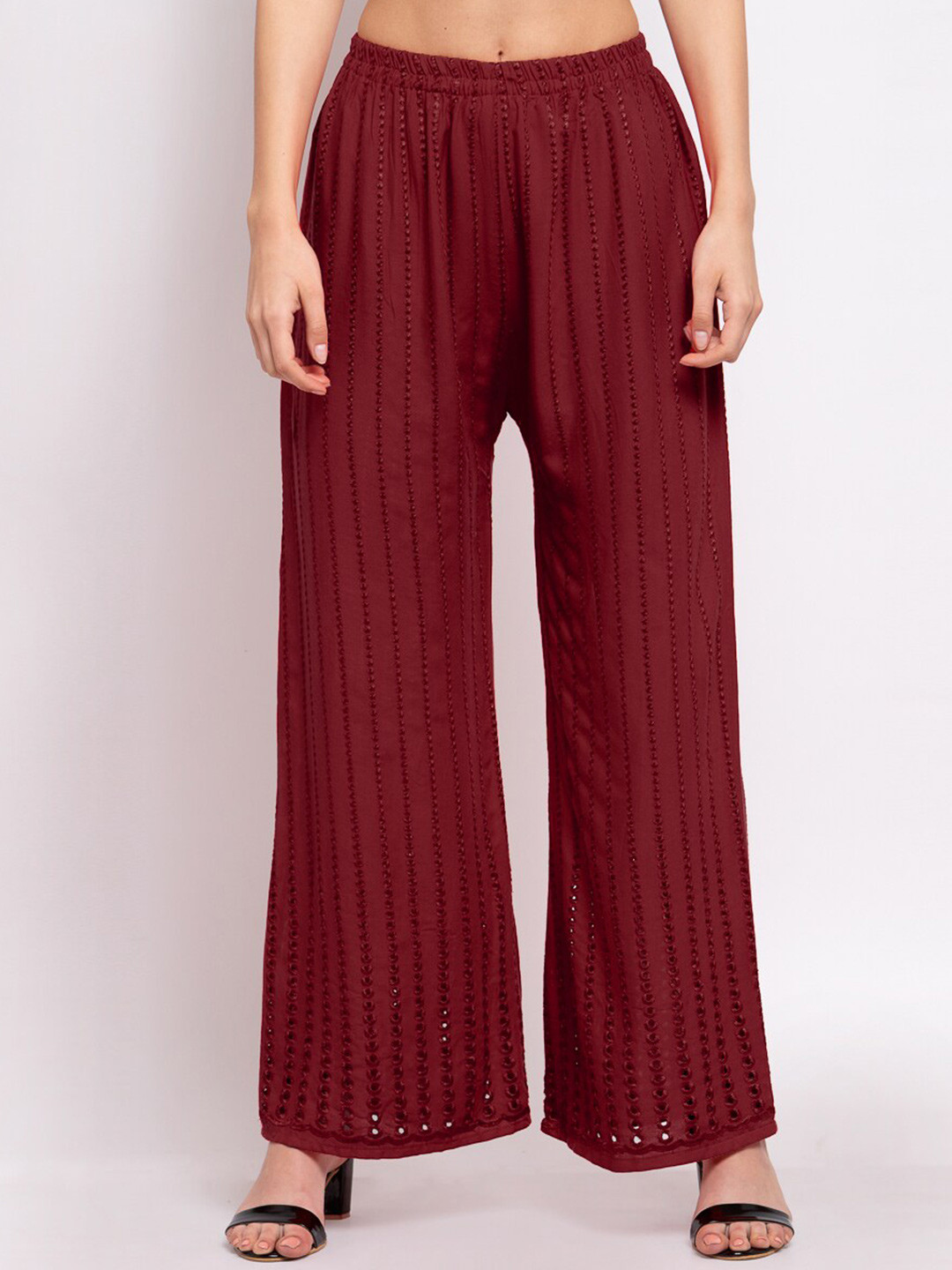 

KLOTTHE Women Maroon Palazzos