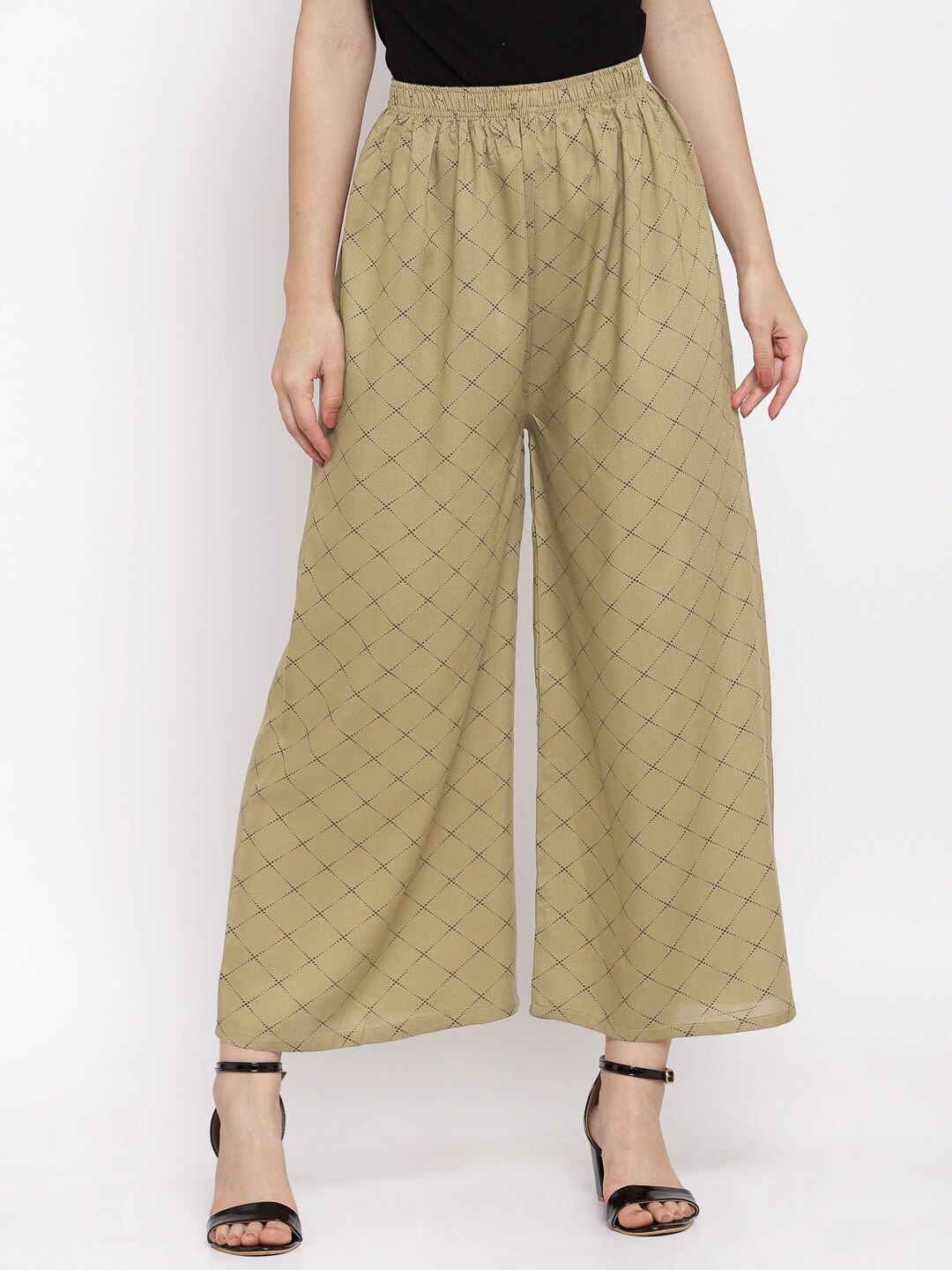 

KLOTTHE Women Beige Printed Palazzos