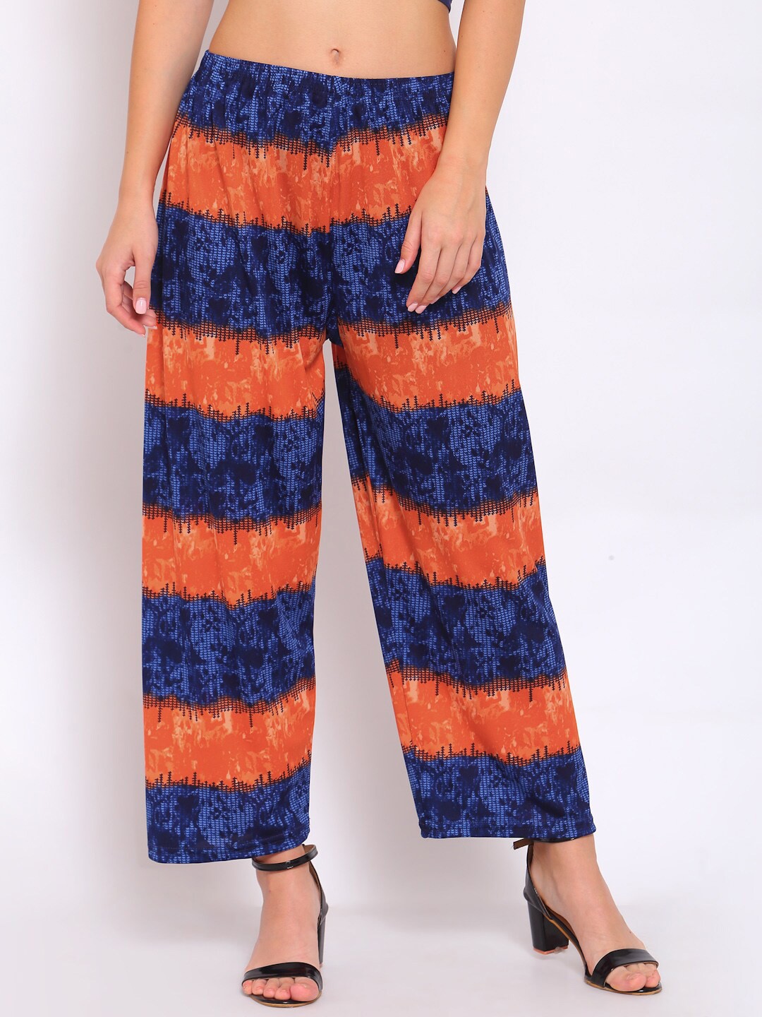 

KLOTTHE Women Multicoloured Striped Printed Palazzos, Multi