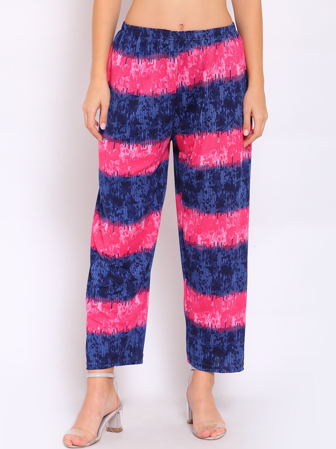 

KLOTTHE Women Multicolour Striped Printed Palazzos, Multi