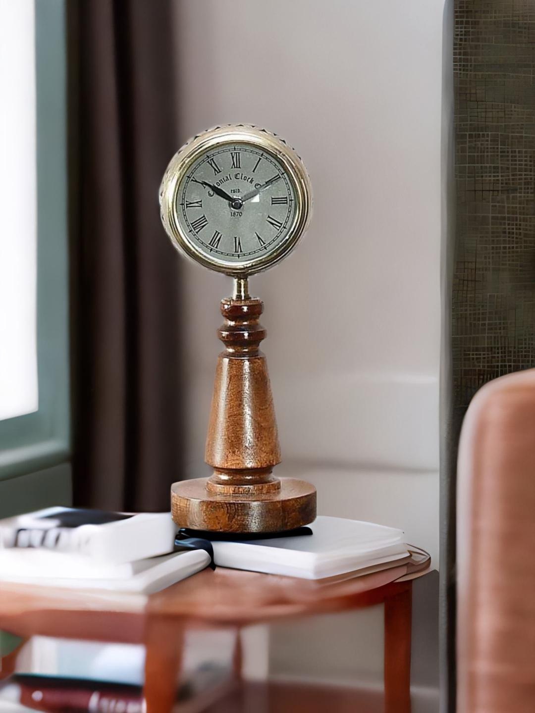 

Athome by Nilkamal Brown & White Contemporary Table Clock