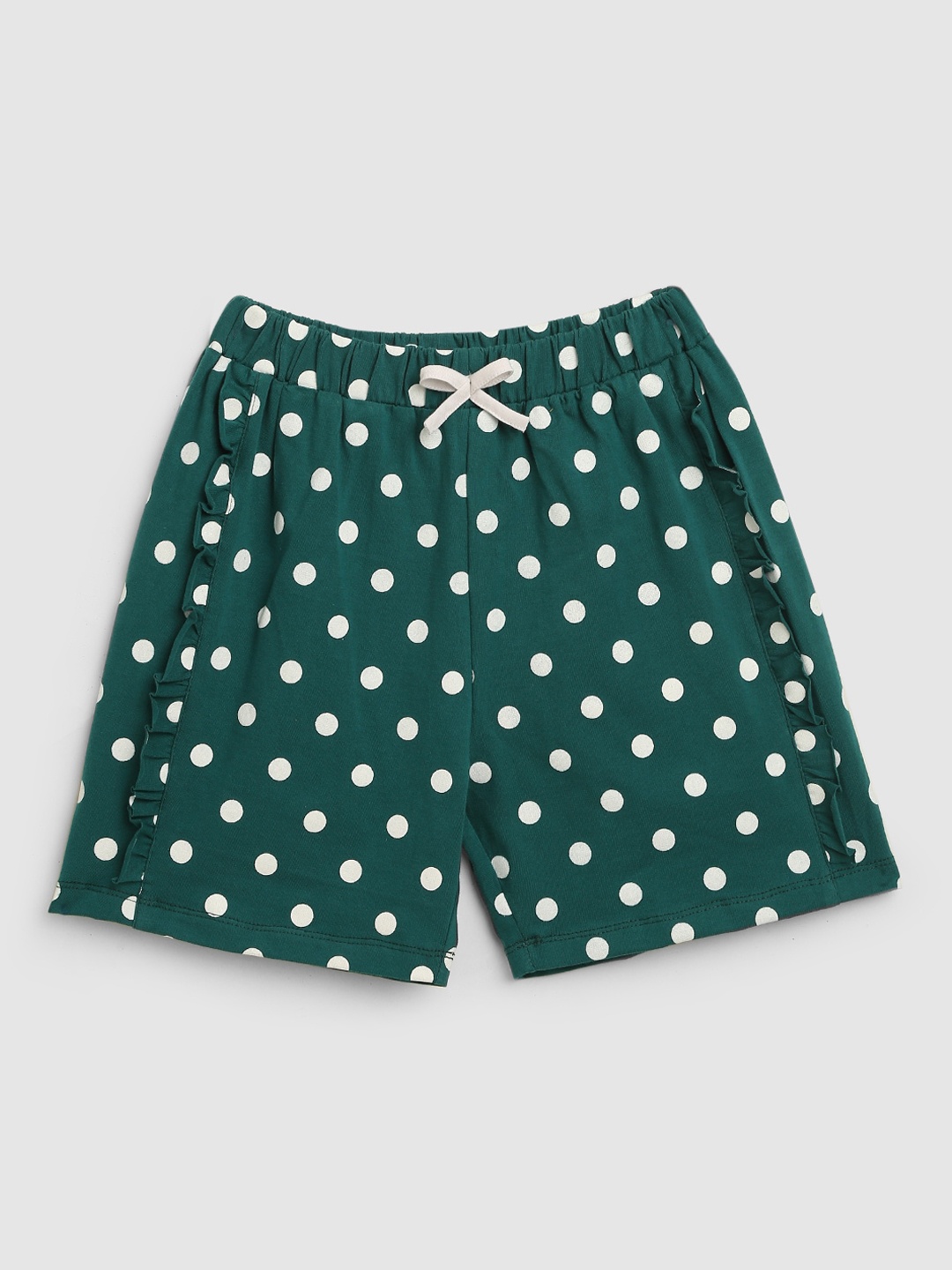 

YK Girls Green Printed Shorts