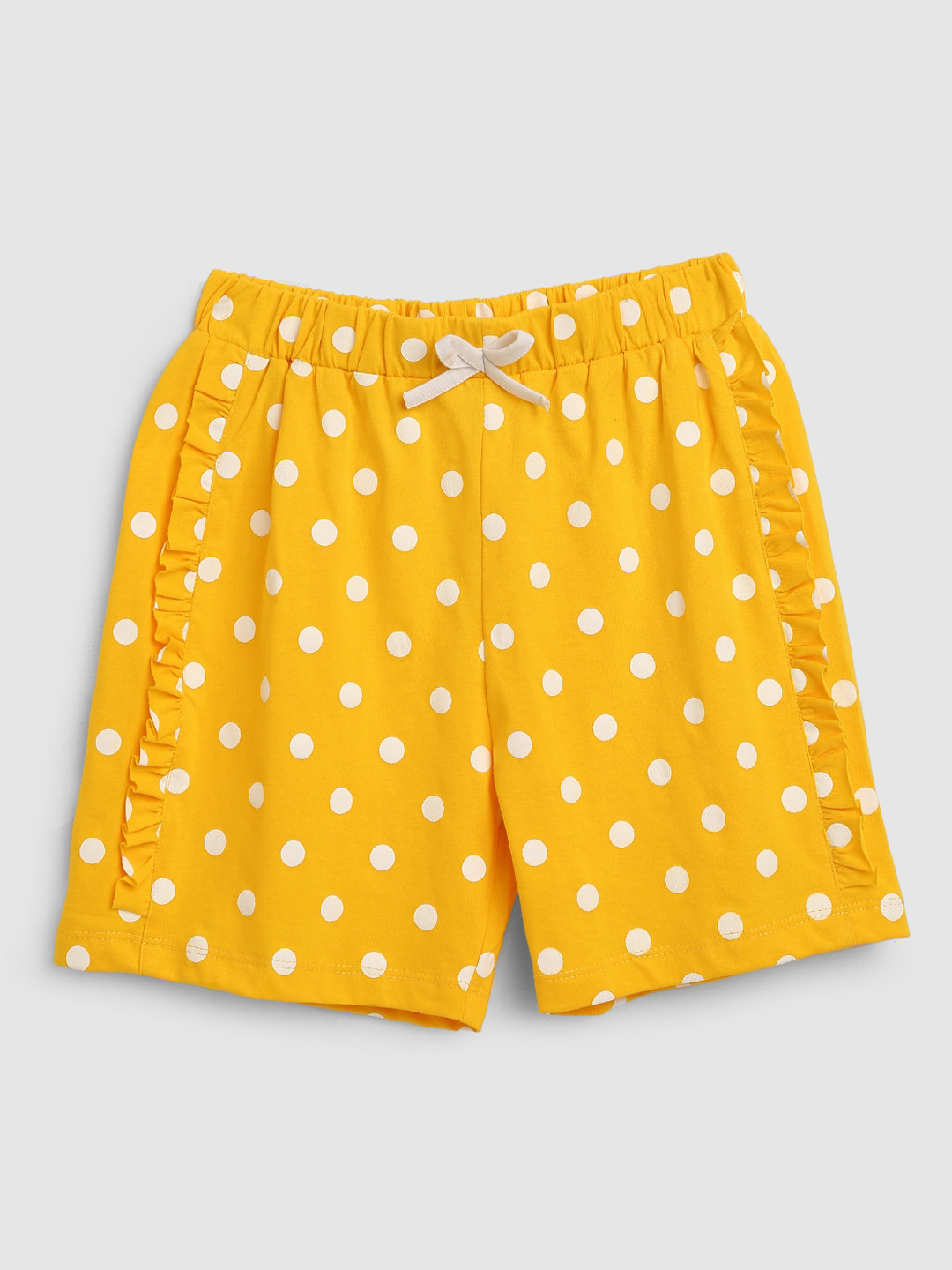 

YK Girls Yellow Polka Dots Printed Shorts
