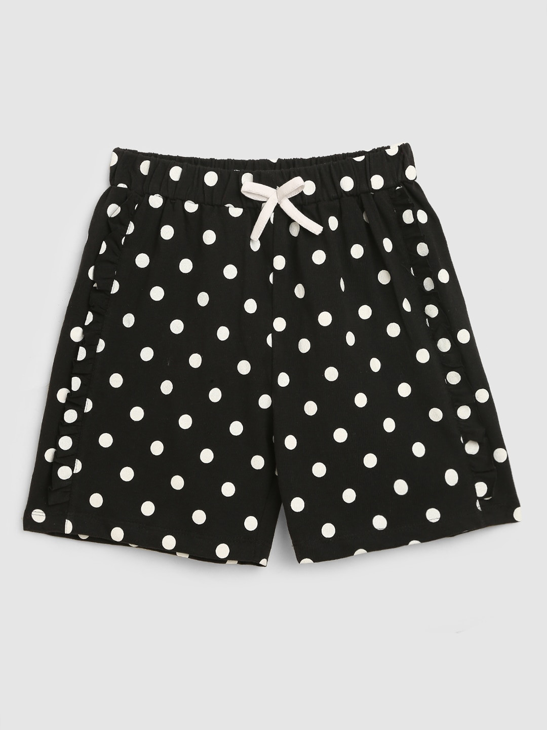 

YK Girls Black & White Printed Shorts