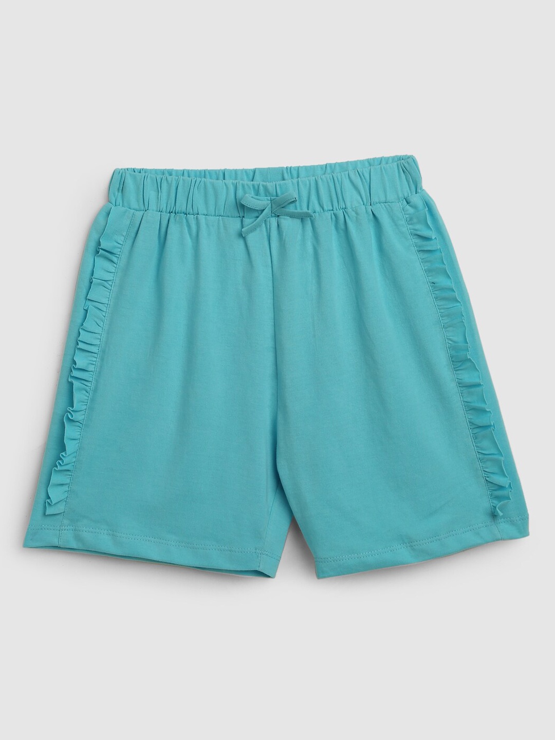 

YK Girls Sea Green Cotton Shorts