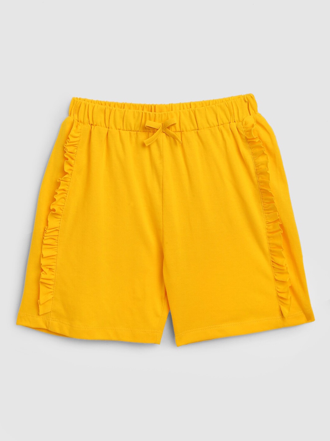 

YK Girls Yellow Cotton Shorts