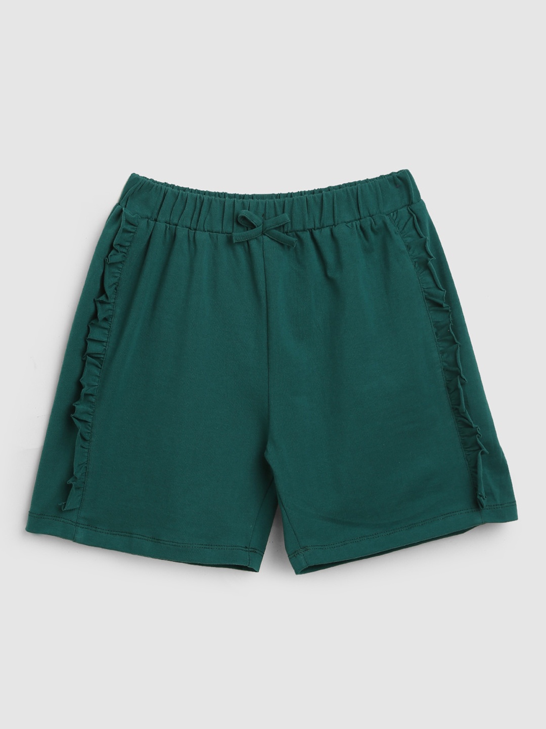 

YK Girls Green Solid Shorts