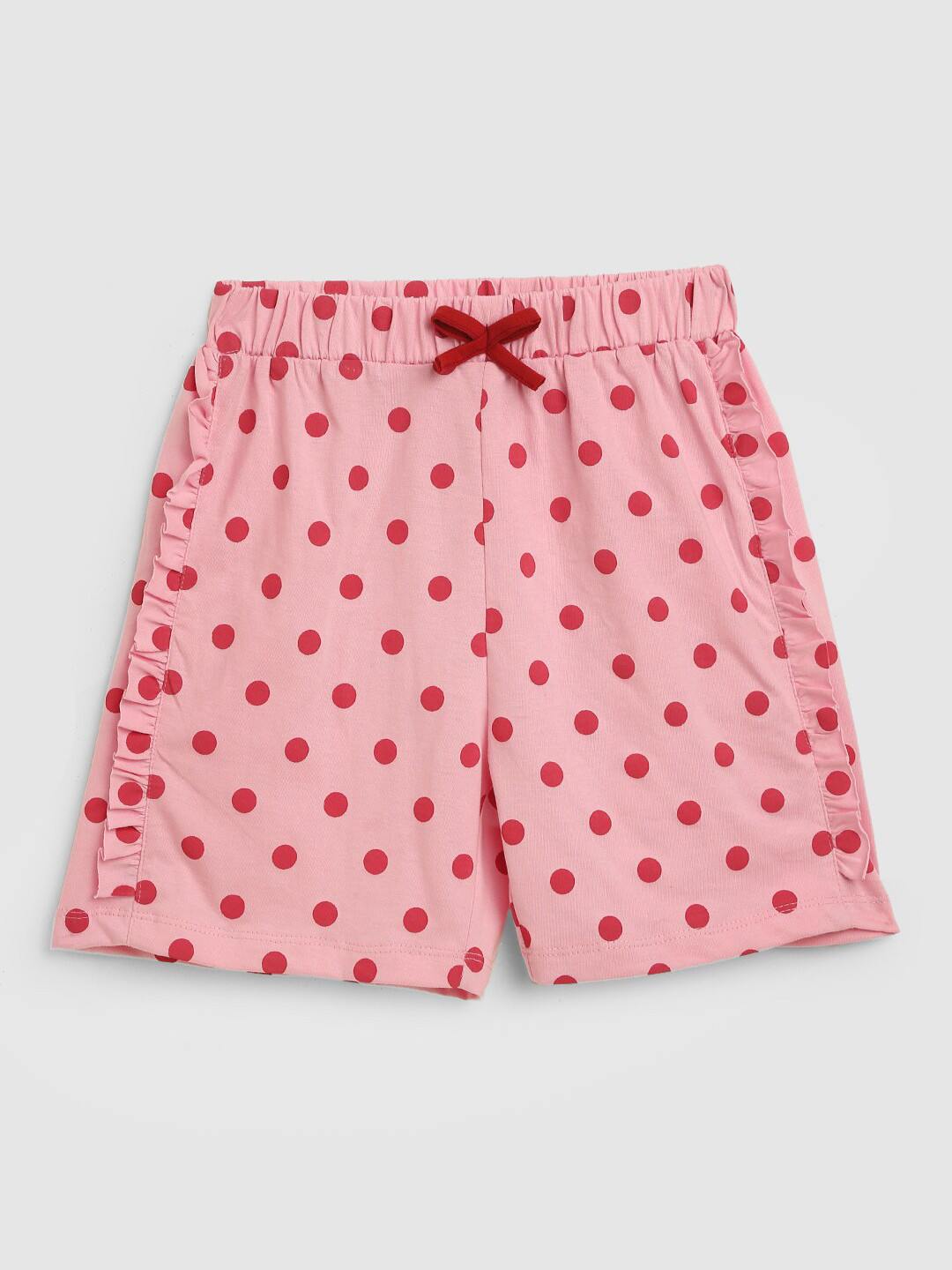 

YK Girls Pink Polka Dots Printed Shorts