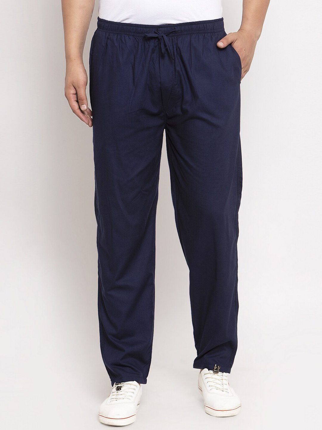 

JAINISH Men Navy Blue Solid Slim-Fit Track Pants