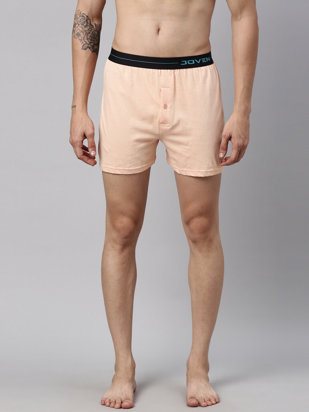 

Joven Men Pink Solid Cotton Boxers JBKS-AP, Peach