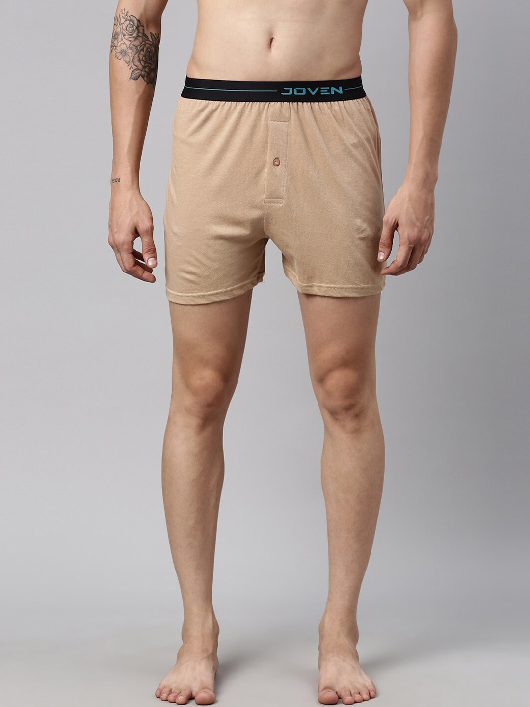 

Joven Men Beige Solid Cotton Boxers JBKS-CL-Clay Brush