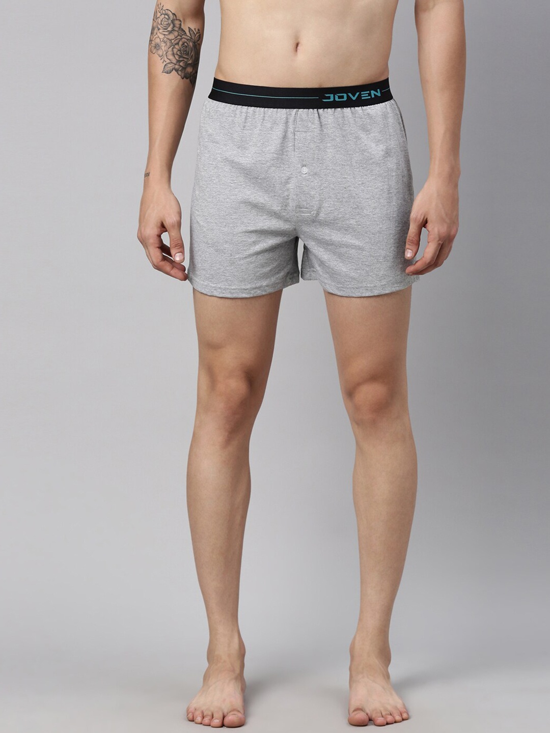 

Joven Men Grey Solid Pure Cotton Boxers JBKS-GM