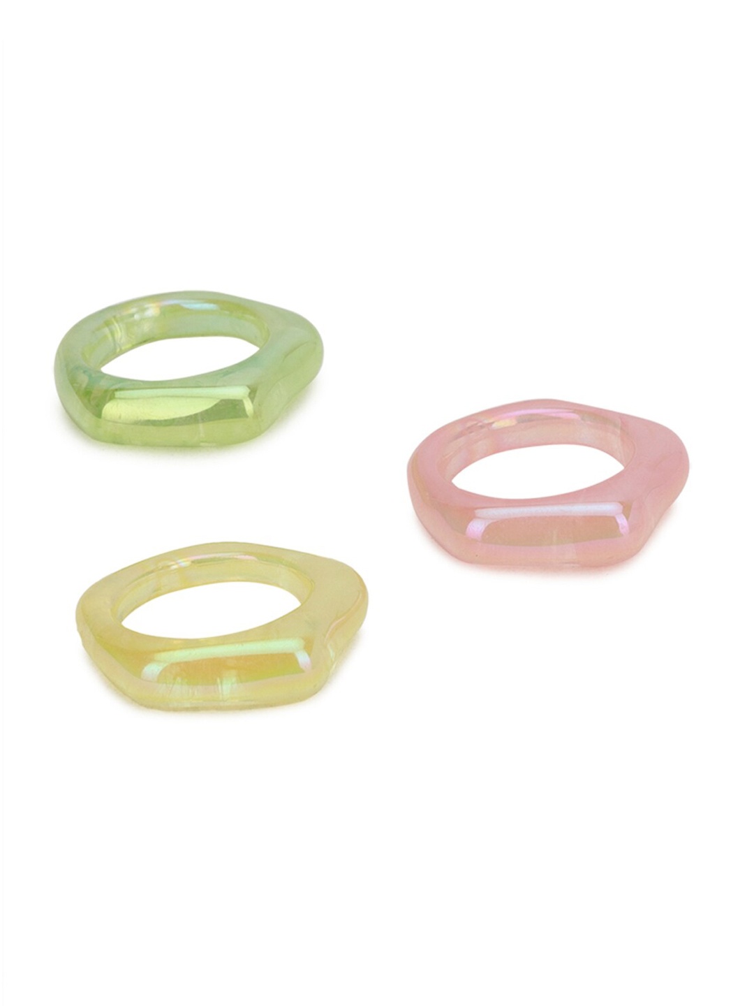 

FOREVER 21 Set Of 3 Abstract Finger Rings, Yellow