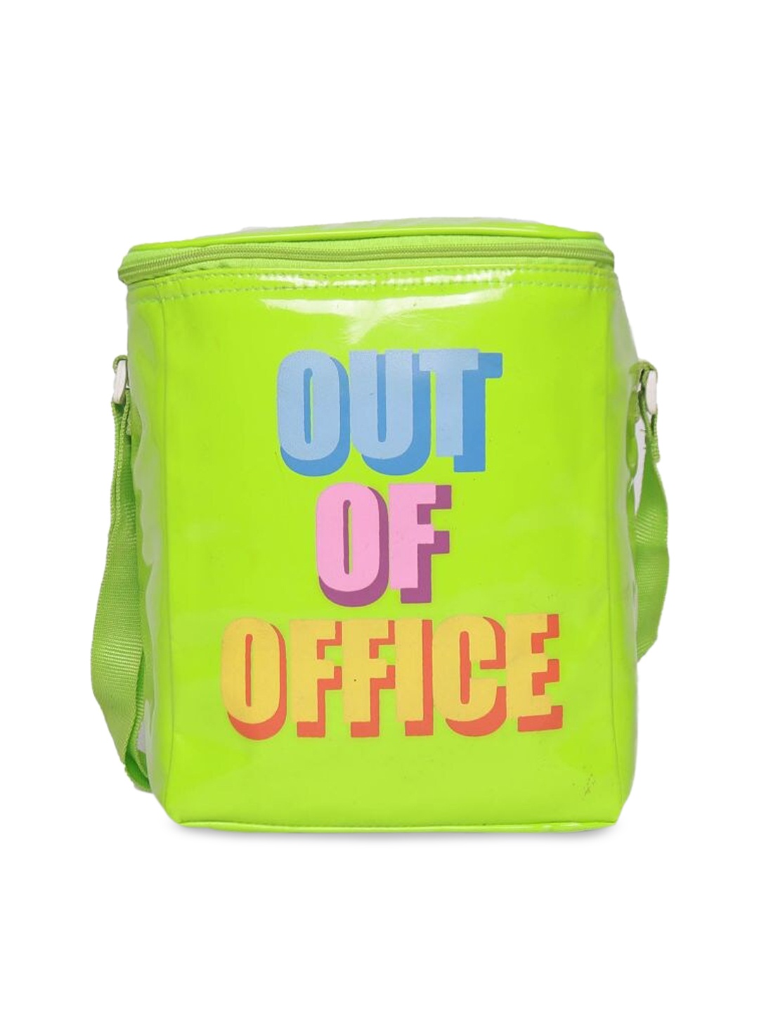 

ASTRID Green Printed Lunch Box PU Structured Handheld Bag