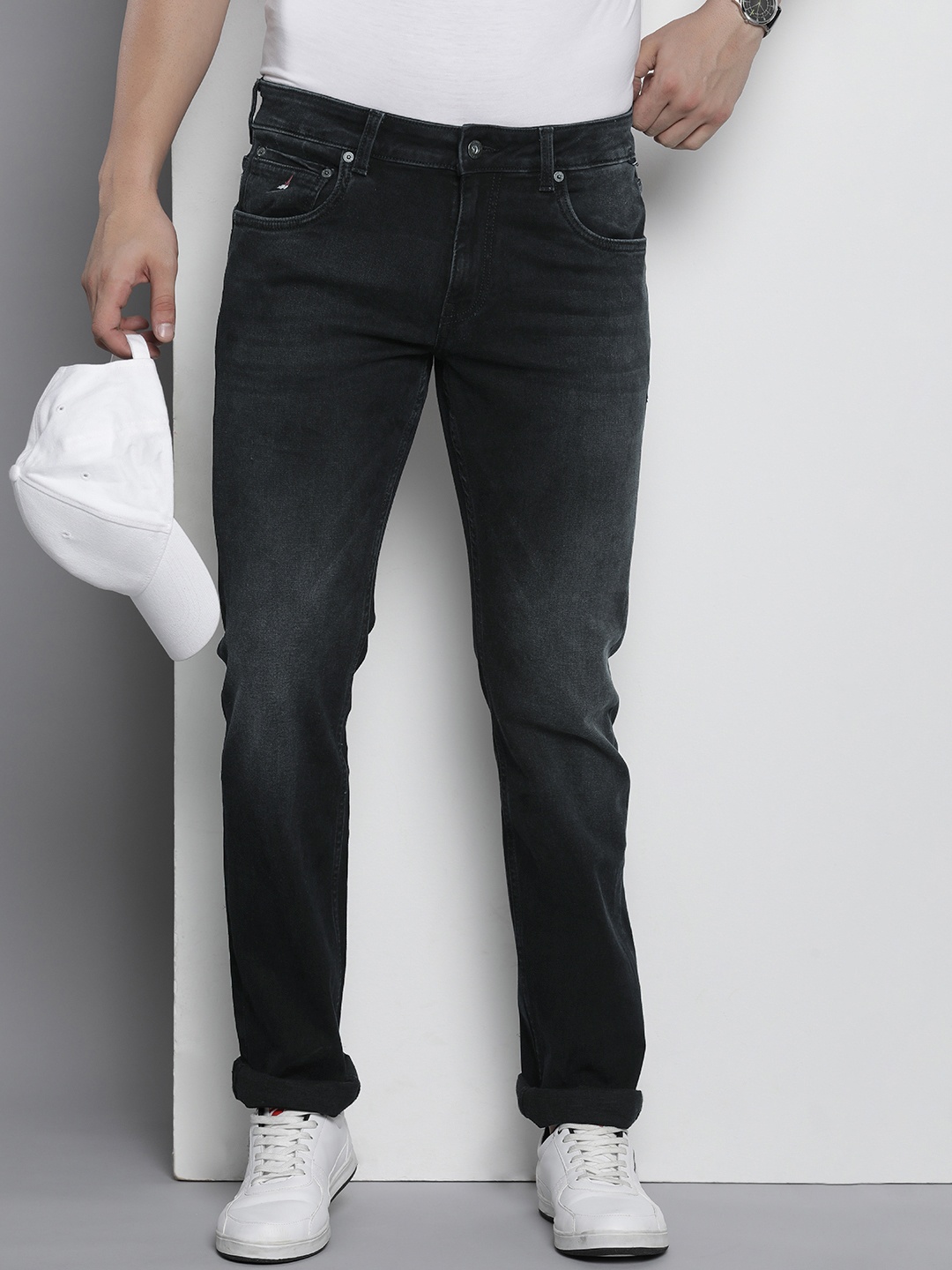 

Nautica Men Straight Fit Light Fade Stretchable Jeans, Black