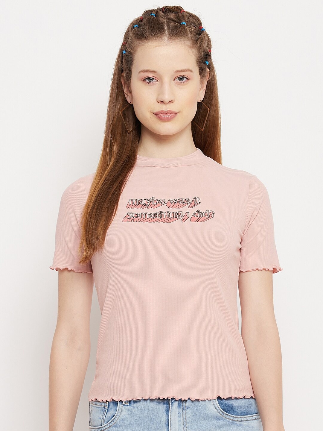 

Madame Pink Printed Cotton Top