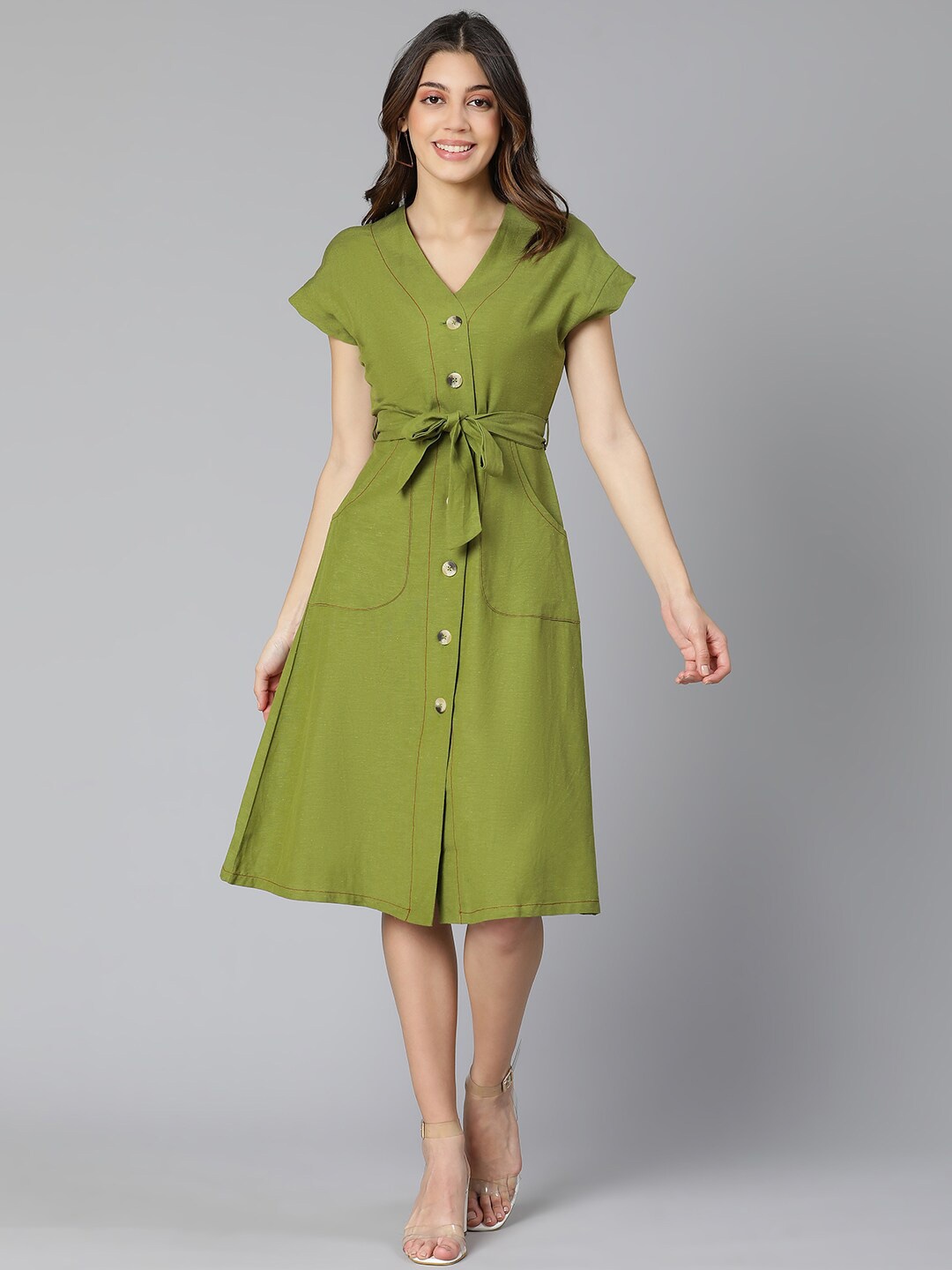 

Oxolloxo A-Line Dress, Green