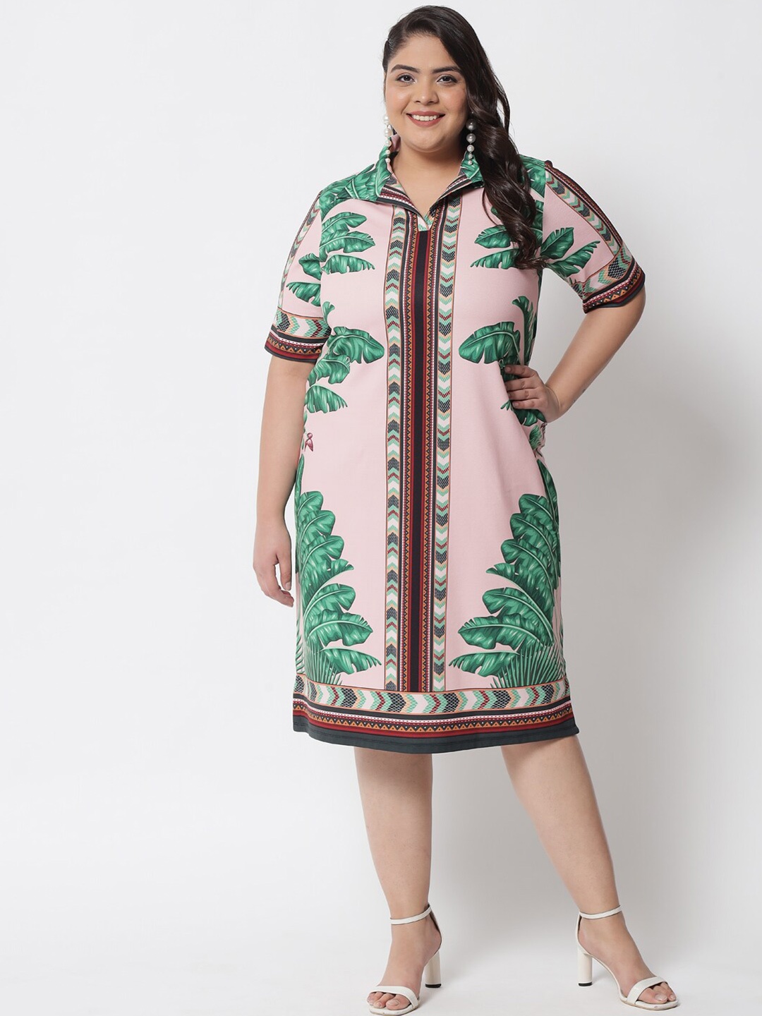 

Amydus Plus Size Multicoloured Floral Shirt Dress, Multi