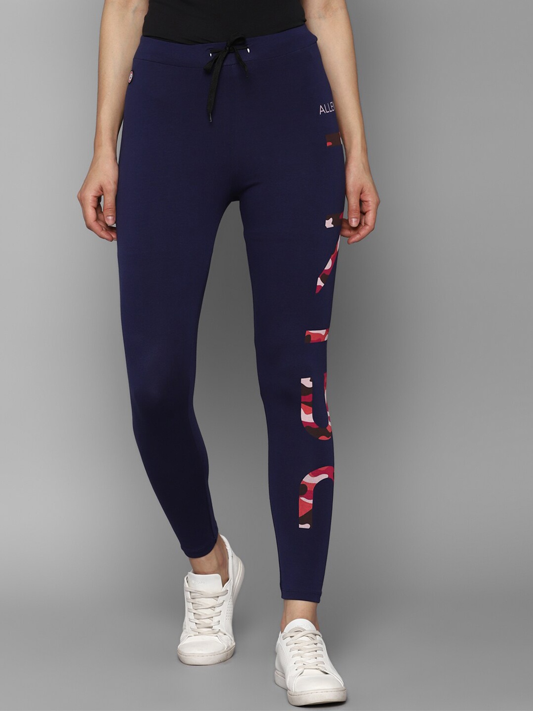 Allen Solly Woman Navy Blue Printed Leggings