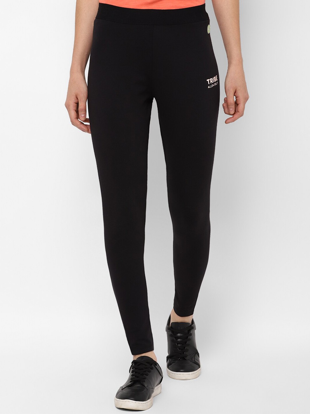 

Allen Solly Woman Women Black Solid Ankle-Length Leggings