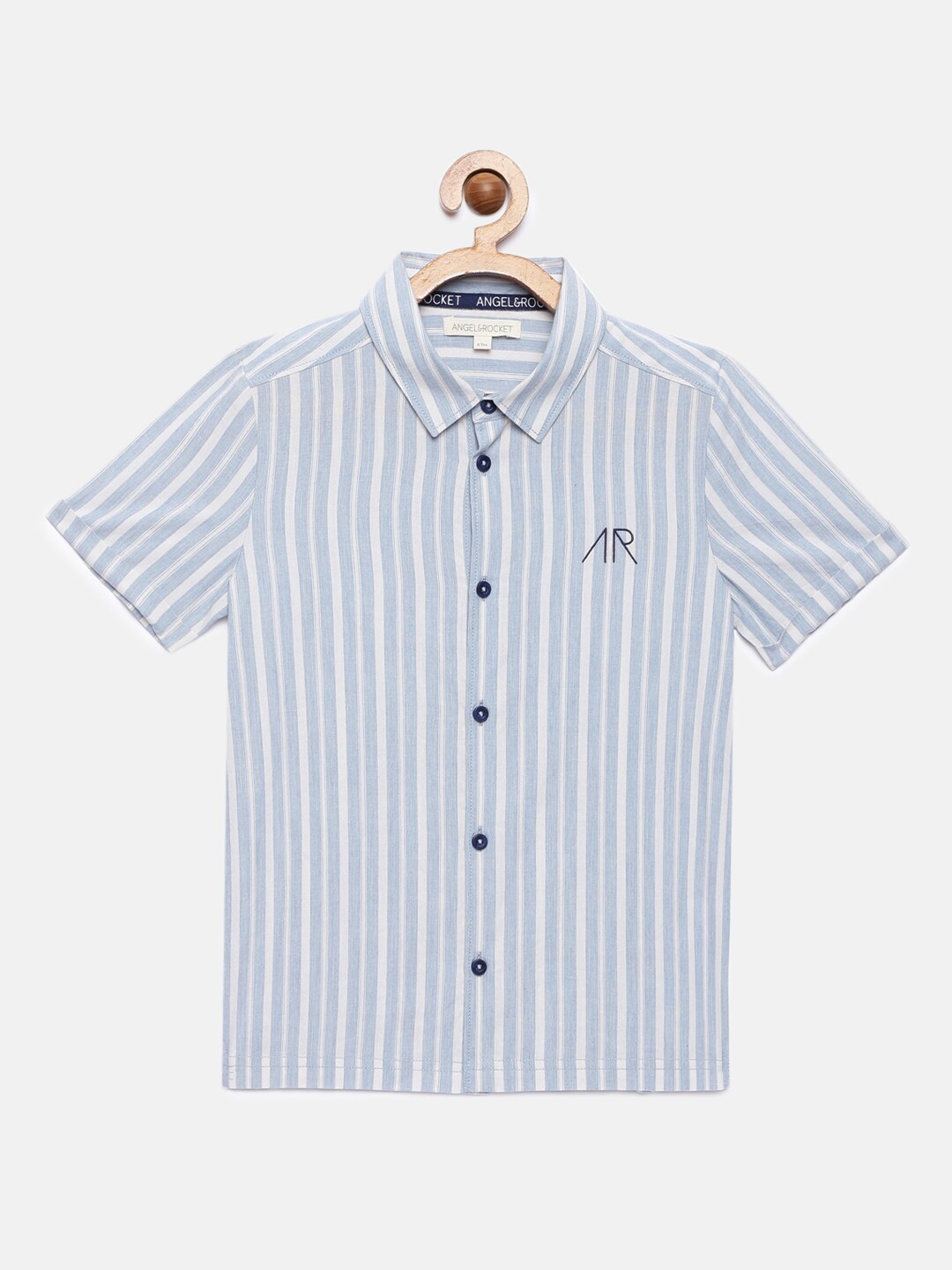 

Angel & Rocket Boys Blue Classic vertical Striped Casual Shirt