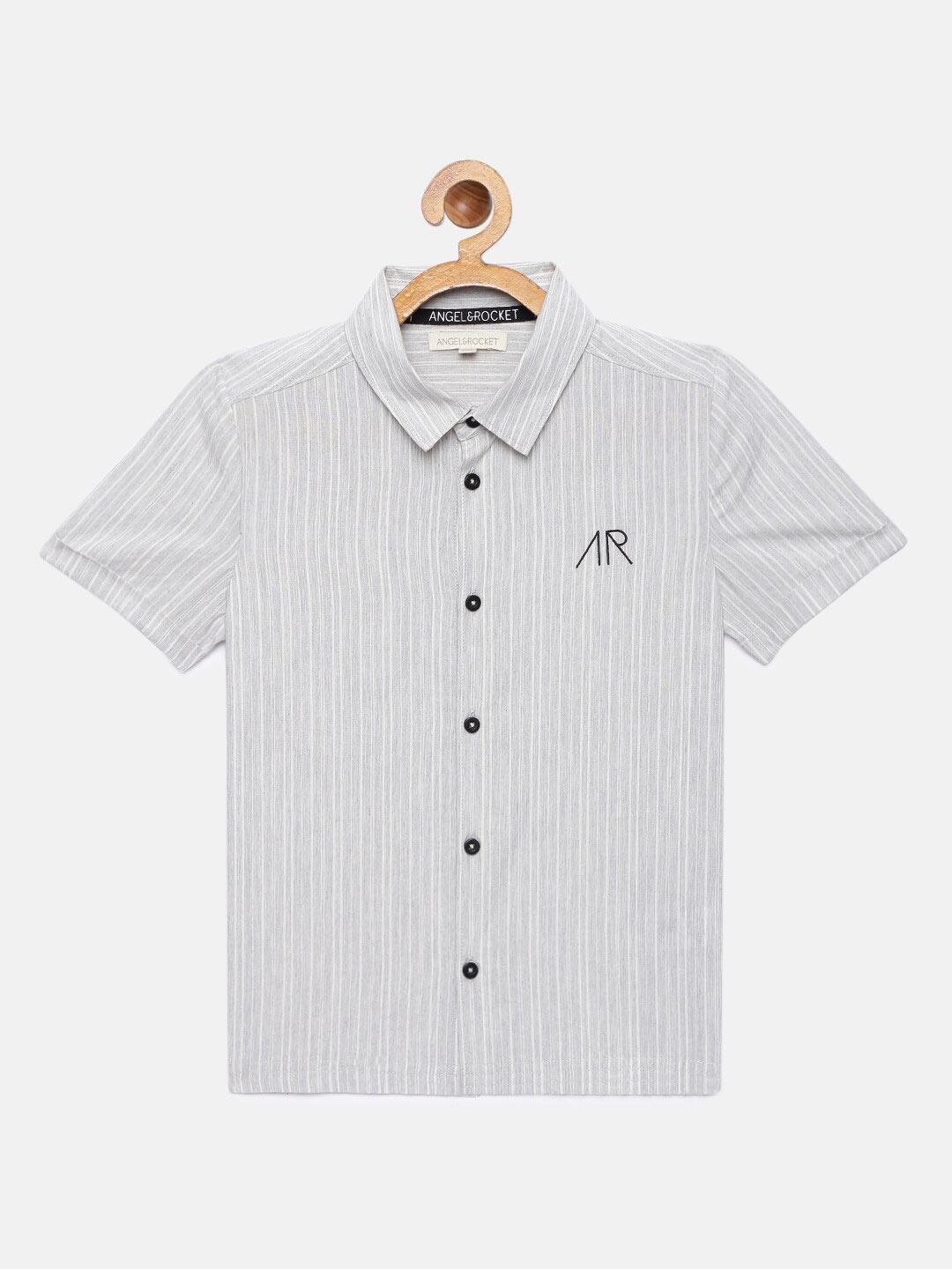 

Angel & Rocket Boys Grey Classic Striped Casual Shirt