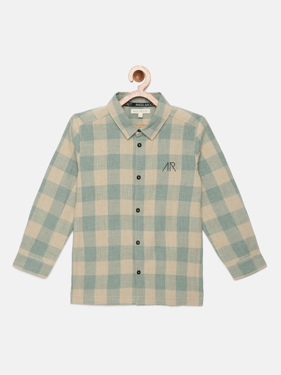

Angel & Rocket Boys Green Classic Buffalo Checked Casual Shirt