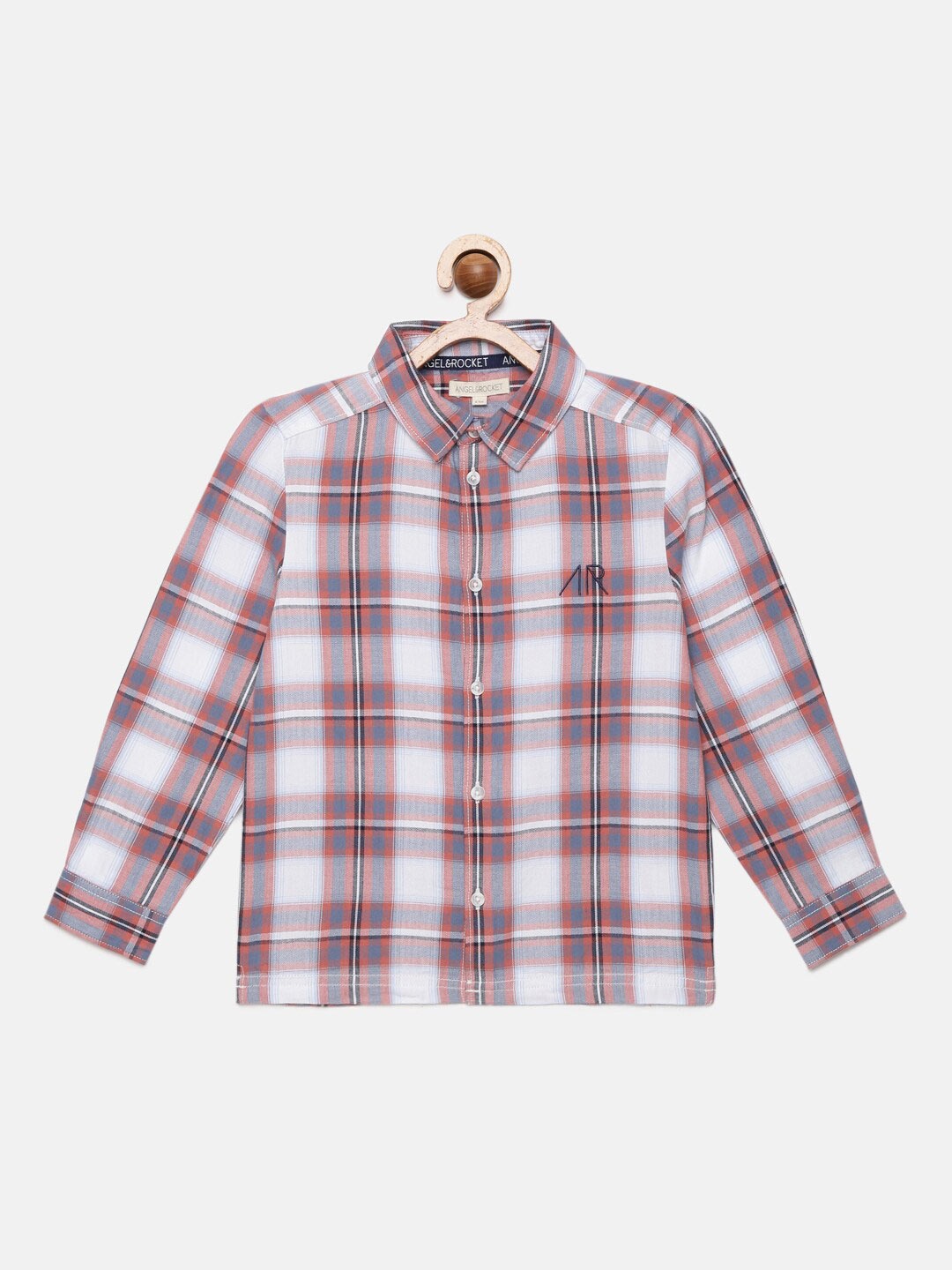

Angel & Rocket Boys Pink Classic Tartan Checks Checked Casual Shirt