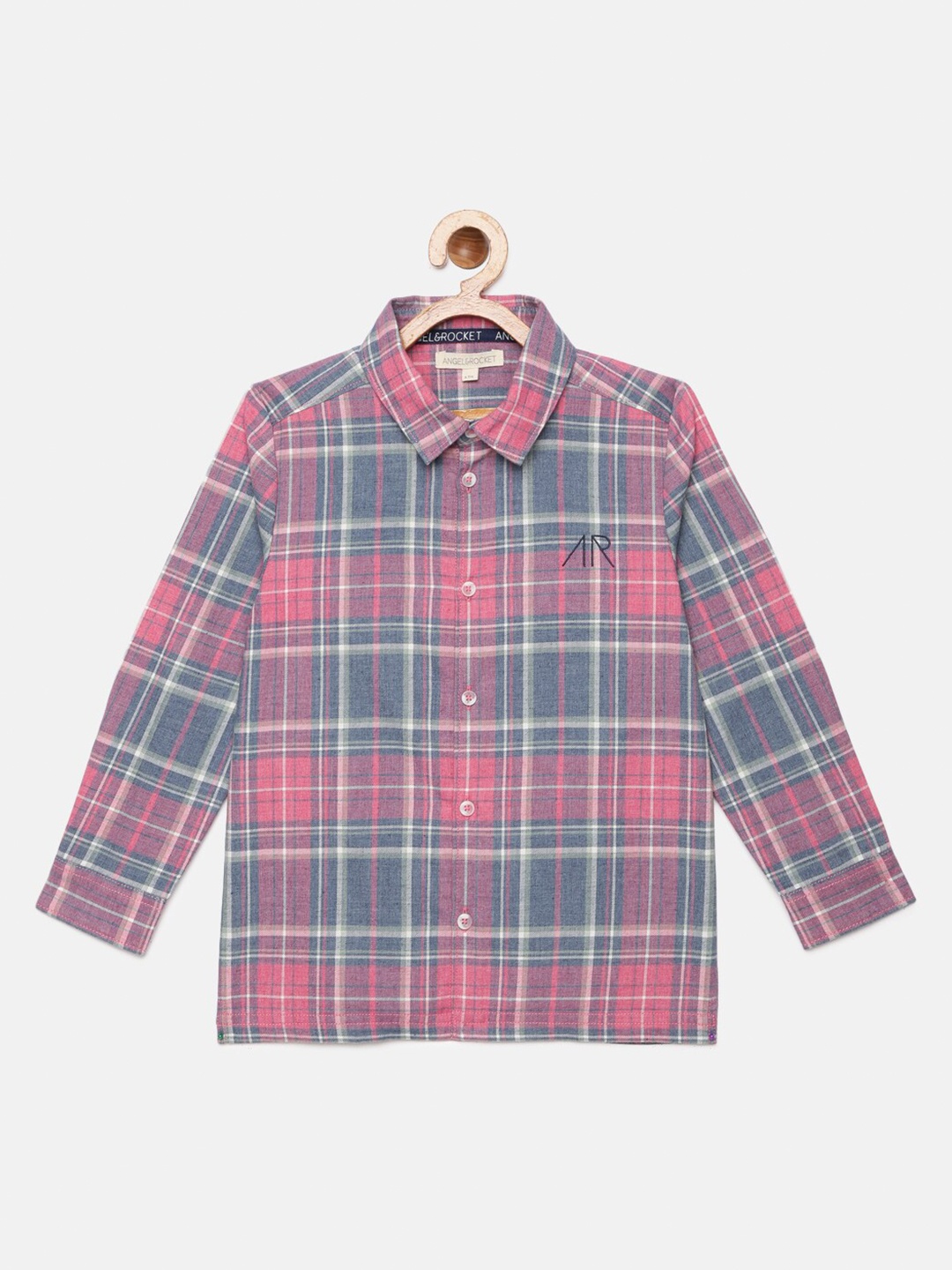 

Angel & Rocket Boys Pink Classic Tartan Checked Casual Shirt