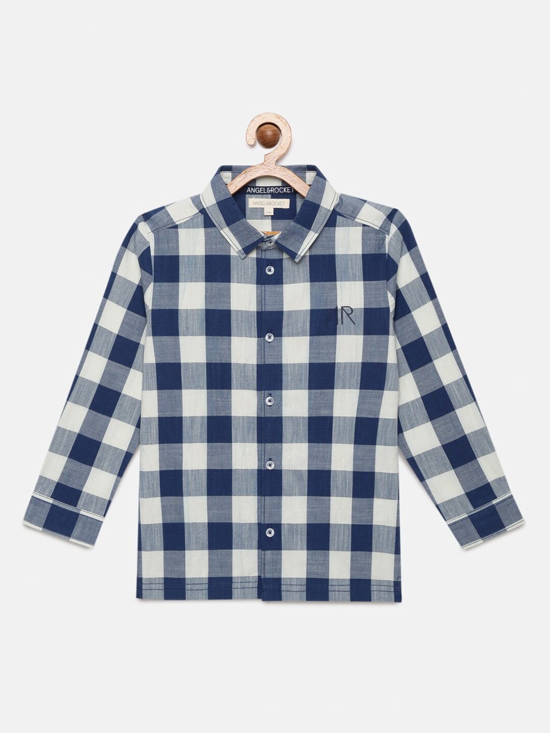 

Angel & Rocket Boys Blue Classic Buffalo Checks Checked Casual Shirt