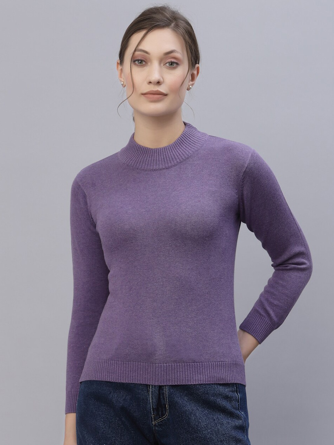 

Style Quotient Women Purple Solid Cotton Pullover