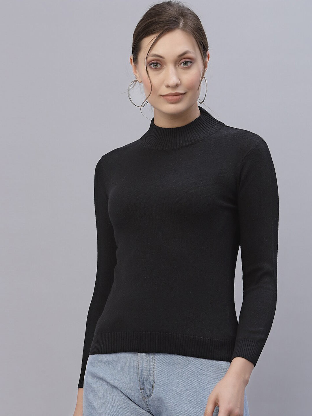 

Style Quotient Women Black Solid Sweatshirt